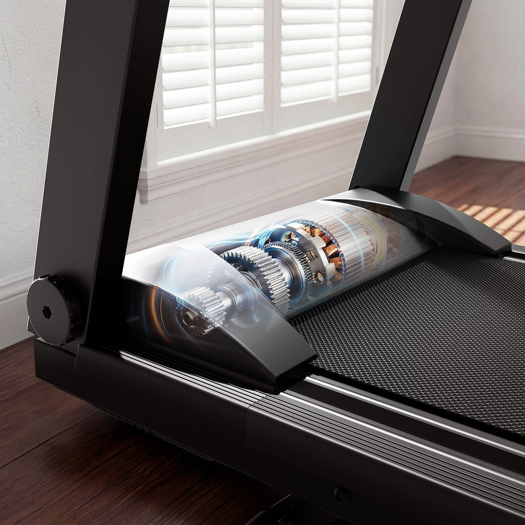 DeerRun All-New 2026 A1 Pro Move+ Smart Foldable Treadmill with 6% Incline & NFC | 350 lbs, 10 mph, Black